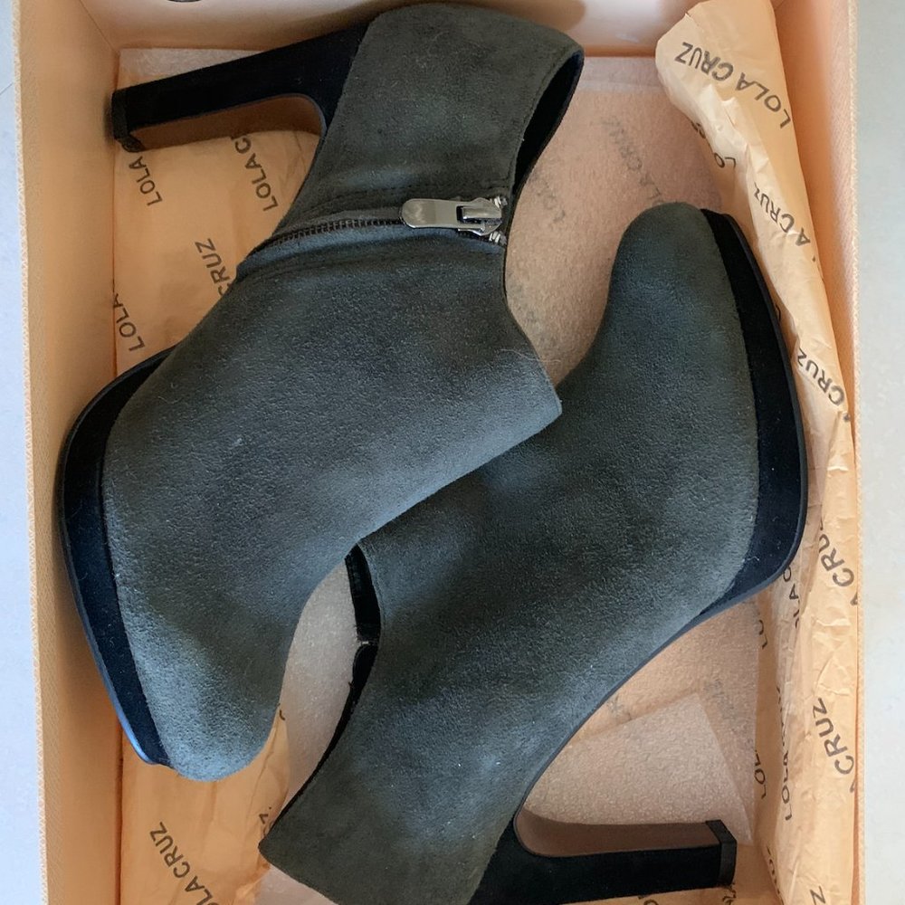 SOLD Lola Cruz Grey Suede Booties - Picture 11 of 11